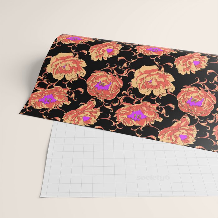 Romantic Vintage Peonies Wrapping Paper Gallery Image 2