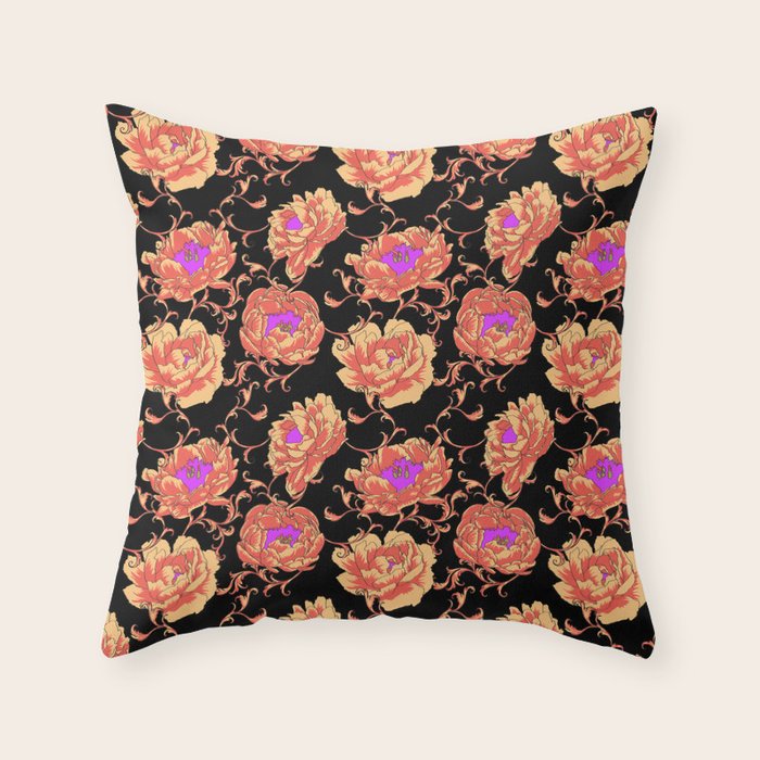 Romantic Vintage Peonies Throw Pillow Gallery Image 6