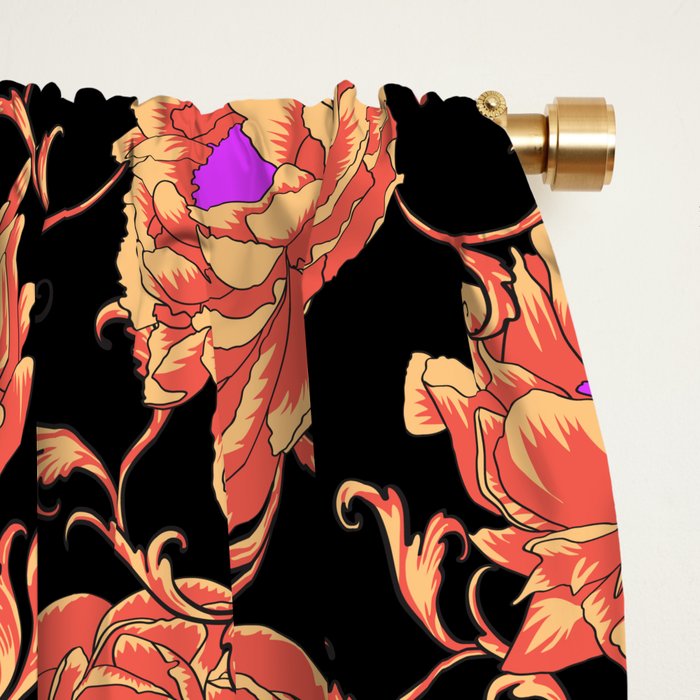 Romantic Vintage Peonies Window Curtain Gallery Image 2