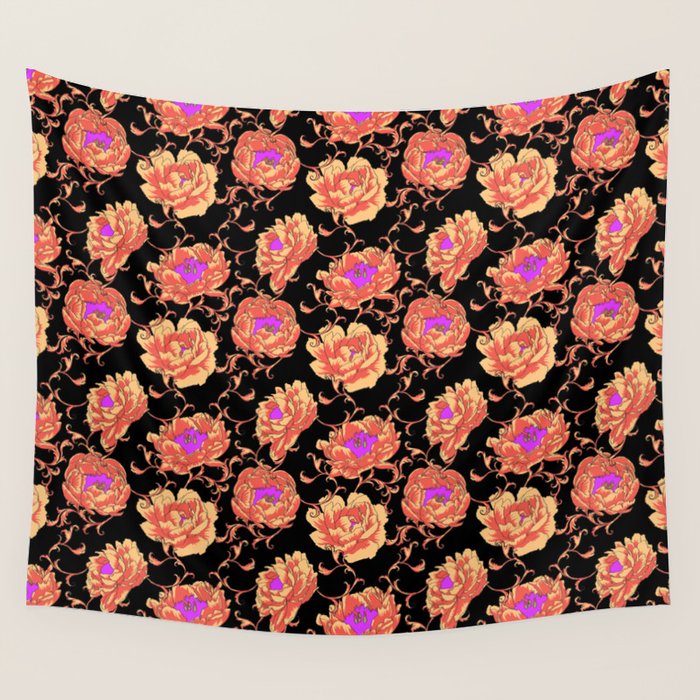 Romantic Vintage Peonies Wall Tapestry Gallery Image 4
