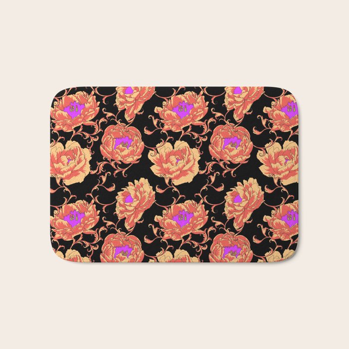 Romantic Vintage Peonies Bath Mat Gallery Image 1