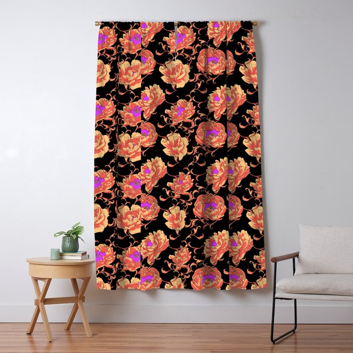 Romantic Vintage Peonies Window Curtain Gallery Image 5