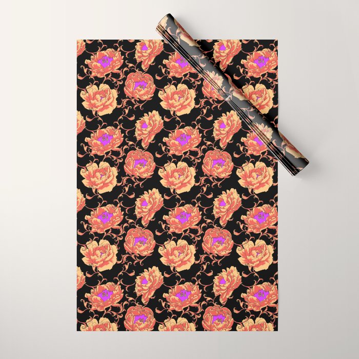Romantic Vintage Peonies Wrapping Paper Gallery Image 1
