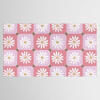 Checkered Daisies - Blush & Gold Tablecloth Gallery Image 2