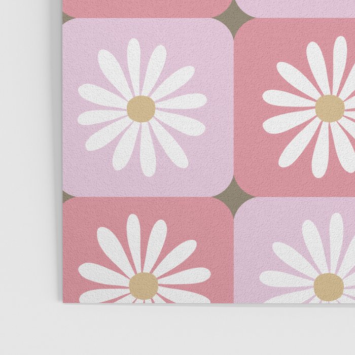 Checkered Daisies - Blush & Gold Poster Gallery Image 3