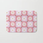 Checkered Daisies - Blush & Gold Bath Mat Gallery Image 1