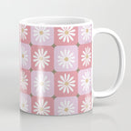 Checkered Daisies - Blush & Gold Coffee Mug Gallery Image 1