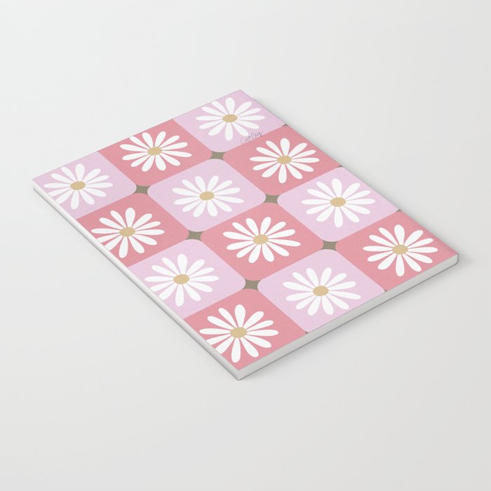 Checkered Daisies - Blush & Gold Notebook Gallery Image 3