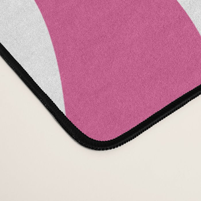 Retro Liquid Swirl Abstract Pattern in Preppy Hot Pink Desk Mat Gallery Image 4