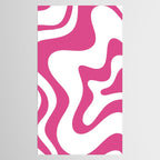 Retro Liquid Swirl Abstract Pattern in Preppy Hot Pink Tablecloth Gallery Image 2