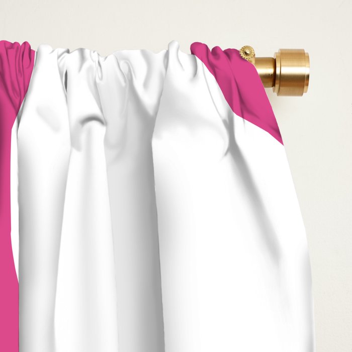 Retro Liquid Swirl Abstract Pattern in Preppy Hot Pink Window Curtain Gallery Image 2