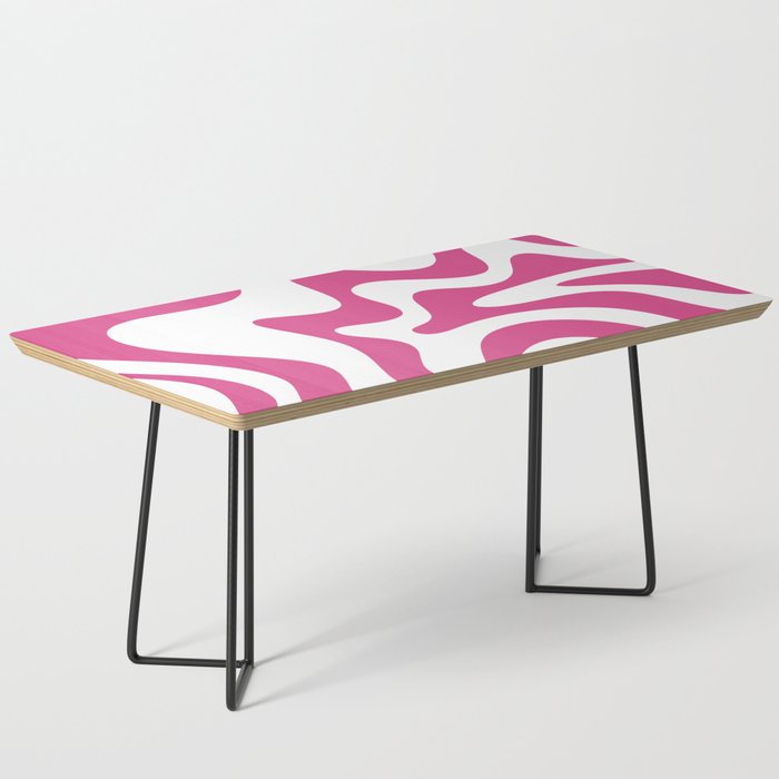 Retro Liquid Swirl Abstract Pattern in Preppy Hot Pink Coffee Table Gallery Image 1