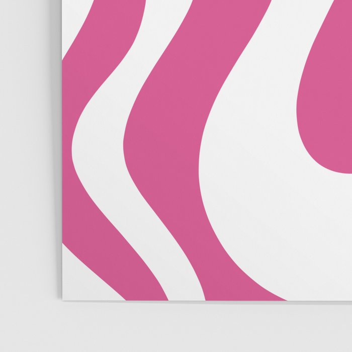 Retro Liquid Swirl Abstract Pattern in Preppy Hot Pink Poster Gallery Image 3