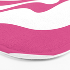 Retro Liquid Swirl Abstract Pattern in Preppy Hot Pink Bath Mat Gallery Image 3