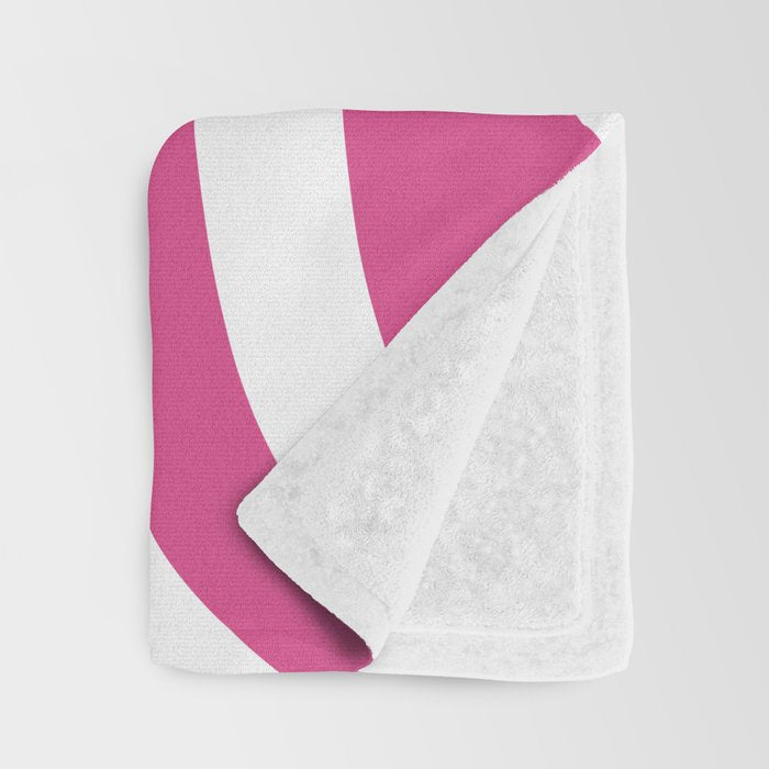 Retro Liquid Swirl Abstract Pattern in Preppy Hot Pink Throw Blanket Gallery Image 3