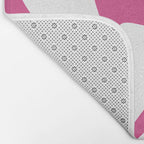 Retro Liquid Swirl Abstract Pattern in Preppy Hot Pink Bath Mat Gallery Image 2