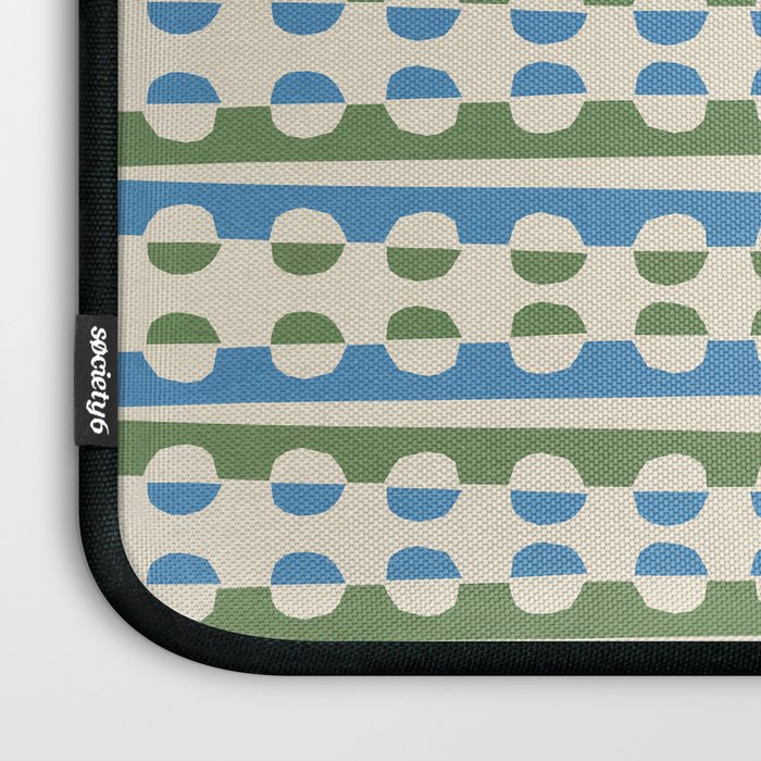 Dots and Lines - Blue and Green Laptop Sleeve Gallery Image 3