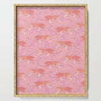 Tigers - pink pastel Serving Tray Gallery Image 1