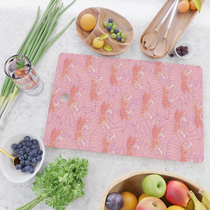 Tigers - pink pastel Cutting Board Gallery Image 2