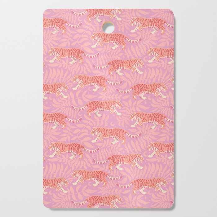 Tigers - pink pastel Cutting Board Gallery Image 1