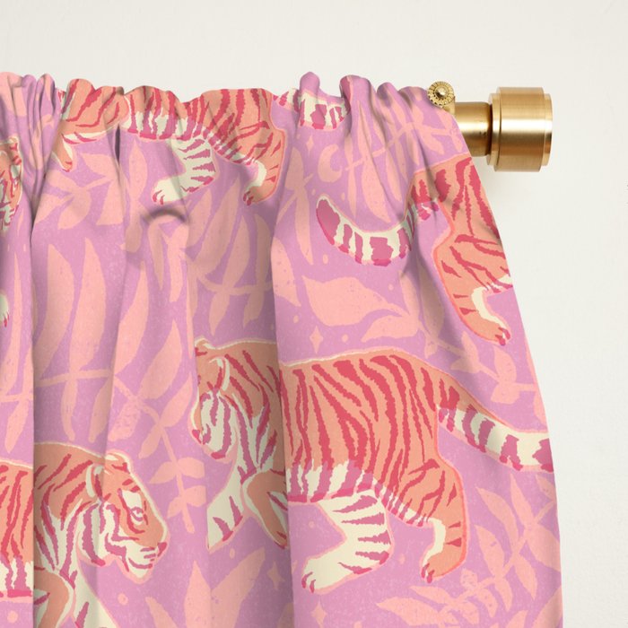 Tigers - pink pastel Window Curtain Gallery Image 2
