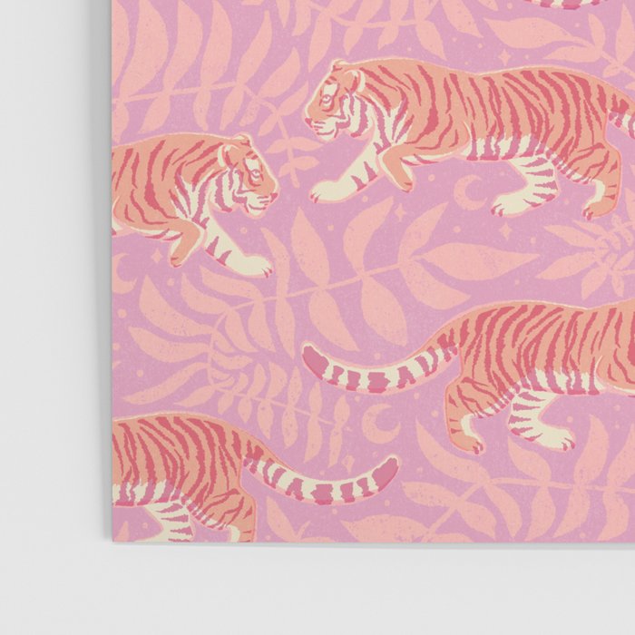 Tigers - pink pastel Poster Gallery Image 3
