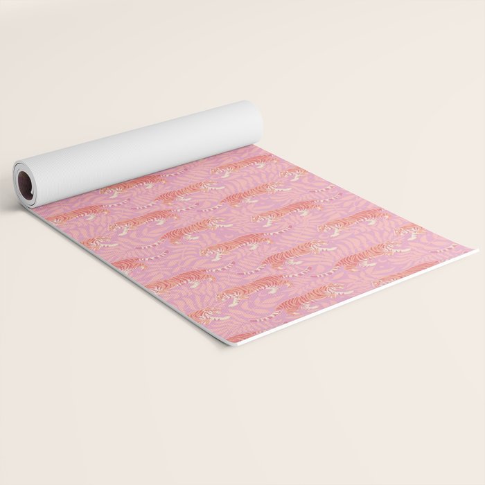 Tigers - pink pastel Yoga Mat Gallery Image 2