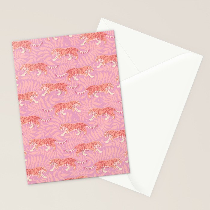 Tigers - pink pastel Stationery Card Gallery Image 2