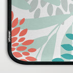 Festive, Floral Leaves and Blooms Coral, Teal Green and White Laptop Sleeve Gallery Image 3