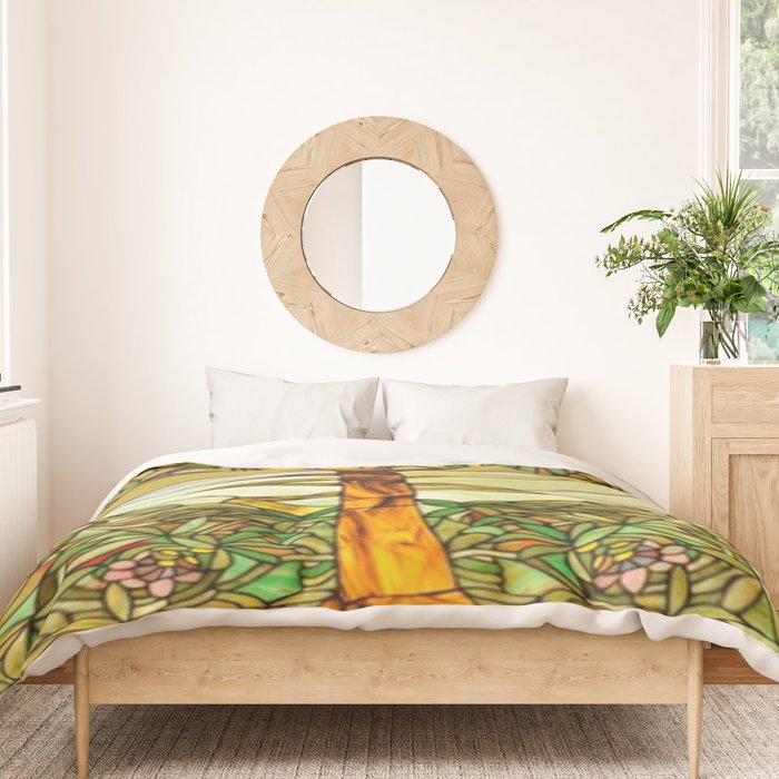 Louis Comfort Tiffany - Stained glass. Tree of life Duvet Cover Gallery Image 3