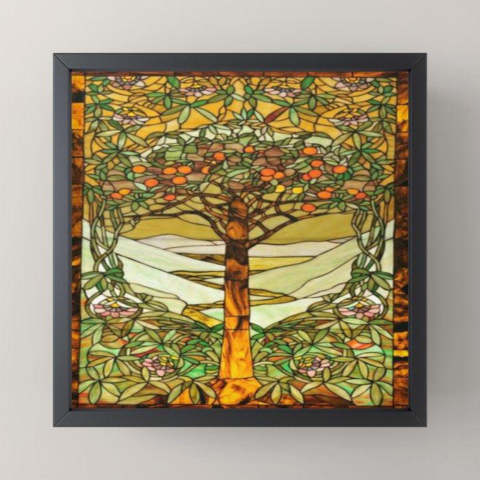 Louis Comfort Tiffany - Stained glass. Tree of life Mini Art Print