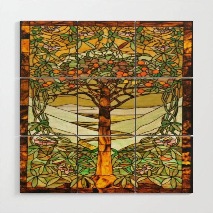 Louis Comfort Tiffany - Stained glass. Tree of life Wood Wall Art Gallery Image 1