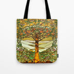 Louis Comfort Tiffany - Stained glass. Tree of life Tote Bag Gallery Image 1