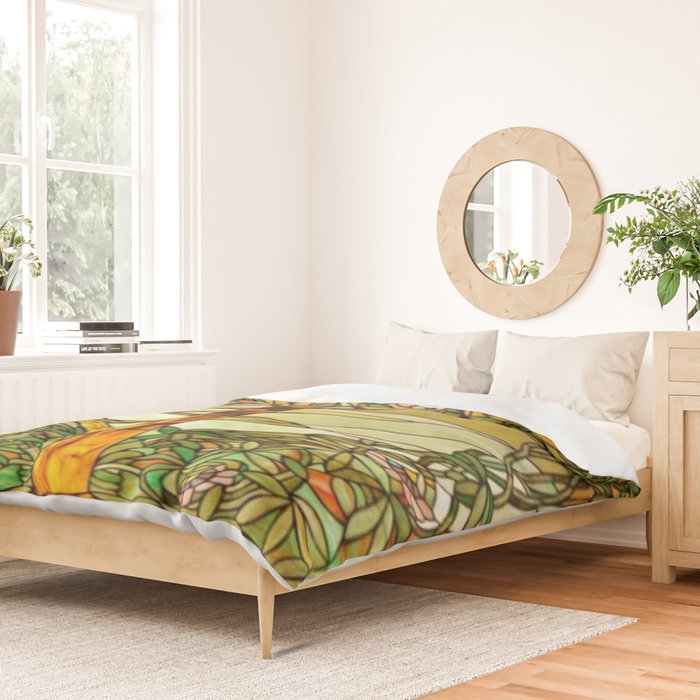 Louis Comfort Tiffany - Stained glass. Tree of life Duvet Cover Gallery Image 2