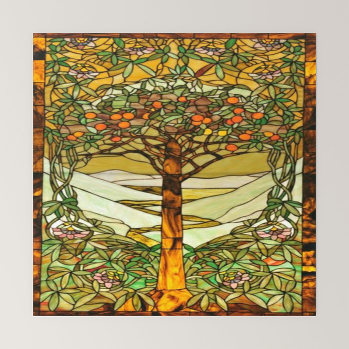 ルイス・コンフォート・ティファニー ステンドグラスTree of Life Louis Comfort Tiffany - Stained glass. Tree of life Mini Art Print