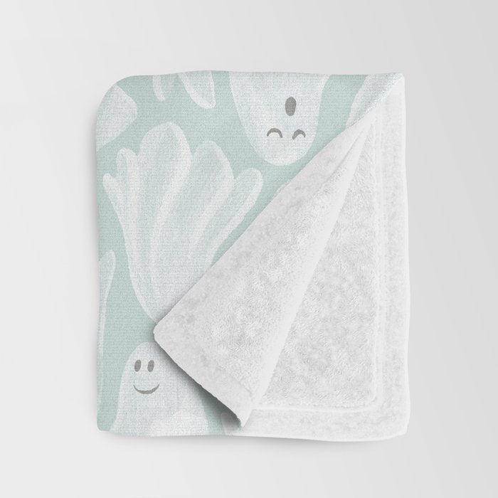 Gossamer Ghosts - soft blue Throw Blanket Gallery Image 3