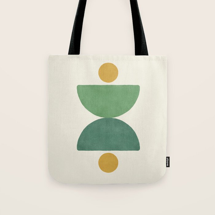Half-circle Balance - Green Gold Tote Bag Gallery Image 1