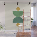 Half-circle Balance - Green Gold Wall Mural Gallery Image 1