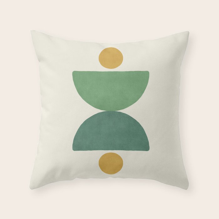 Half-circle Balance - Green Gold Throw Pillow Gallery Image 6
