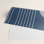 Mid Century Modern Geometric 106 in Navy Blue and Grey (Rainbow and Sun Abstraction) Wrapping Paper Gallery Image 2