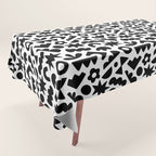 Abstract organic black and white shape pattern Tablecloth Gallery Image 1