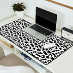 Abstract organic black and white shape pattern Desk Mat Gallery Image 2