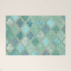 Moroccan Teal Green Welcome Mat Gallery Image 1