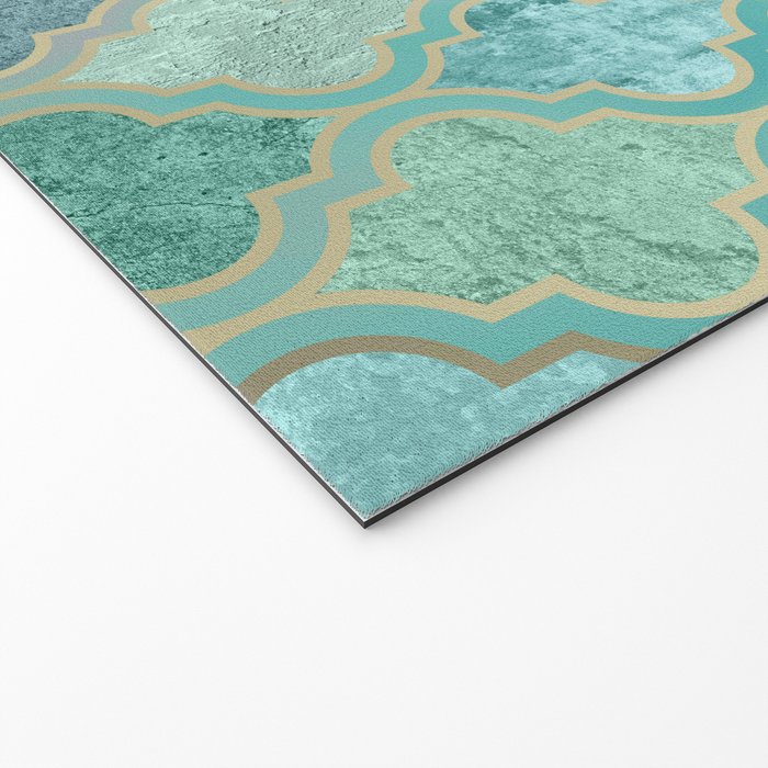 Moroccan Teal Green Welcome Mat Gallery Image 2