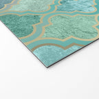 Moroccan Teal Green Welcome Mat Gallery Image 2