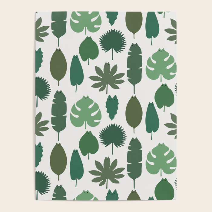 Cat and Plant 39 pattern Poster Gallery Image 4