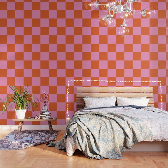 Pink Checker Pattern Wallpaper Gallery Image 3
