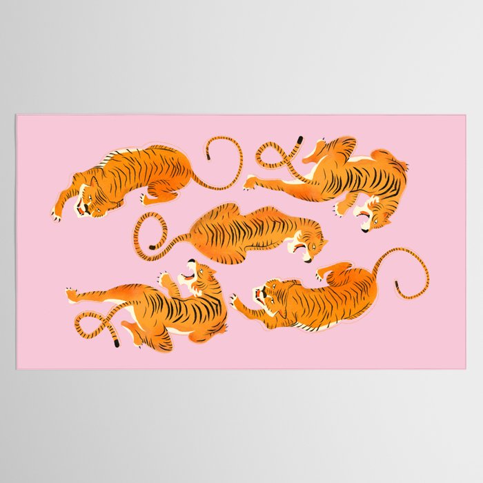 Three fierce tigers Tablecloth Gallery Image 2