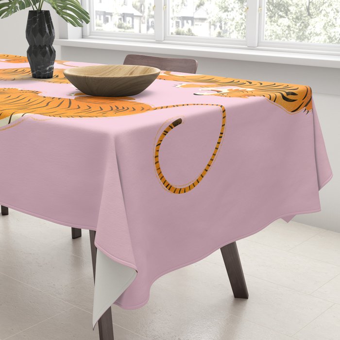 Three fierce tigers Tablecloth Gallery Image 3