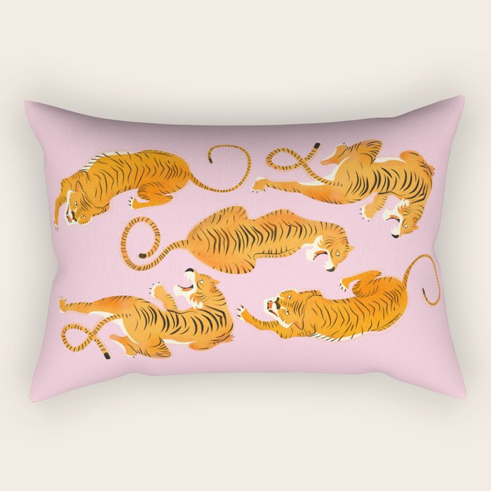 Three fierce tigers Rectangular Pillow Gallery Image 1